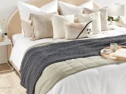 Decke Baumwolle Dunkelgrau 140 X 170 Cm Fethiye
