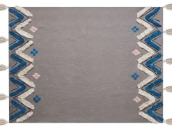 Decke Baumwolle Grau 130 X 180 Cm Geometrisches Muster Kottayam