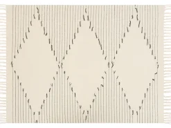 Decke Baumwolle Hellbeige / Schwarz Gestreift 130 X 170 Cm Uluyol