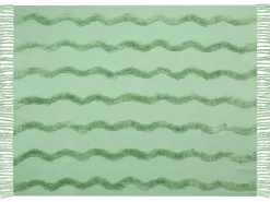 Decke Baumwolle Hellgrun 125 X 150 Cm Geometrisches Muster Khari