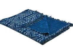 Decke Baumwolle Marineblau 130 X 180 Cm Geometrisches Muster Shivpuri