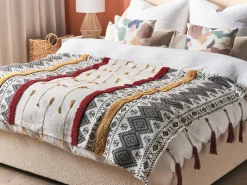 Decke Baumwolle Mehrfarbig 130 X 180 Cm Orientalisches Muster Ambala