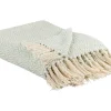 Decke Baumwolle Mintgrun / Hellbeige 125 X 150 Cm Geometrisches Muster Mityal