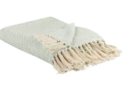 Decke Baumwolle Mintgrun / Hellbeige 125 X 150 Cm Geometrisches Muster Mityal