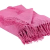 Decke Baumwolle Rosa 125 X 150 Cm Geometrisches Muster Khari