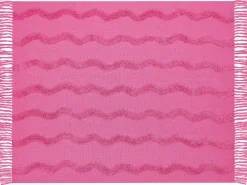 Decke Baumwolle Rosa 125 X 150 Cm Geometrisches Muster Khari