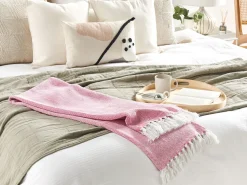 Decke Baumwolle Rosa 130 X 160 Cm Tangier