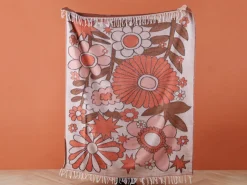 Decke Mehrfarbig Blumenmotiv 130 X 170 Cm Darau