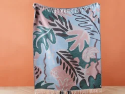 Decke Mehrfarbig Florales Motiv 130 X 170 Cm Somani