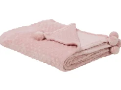 Decke Rosa Mit Pompons 200 X 220 Cm Samur