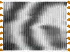 Decke Schwarz / Weis Gestreift 130 X 170 Cm Sunwal
