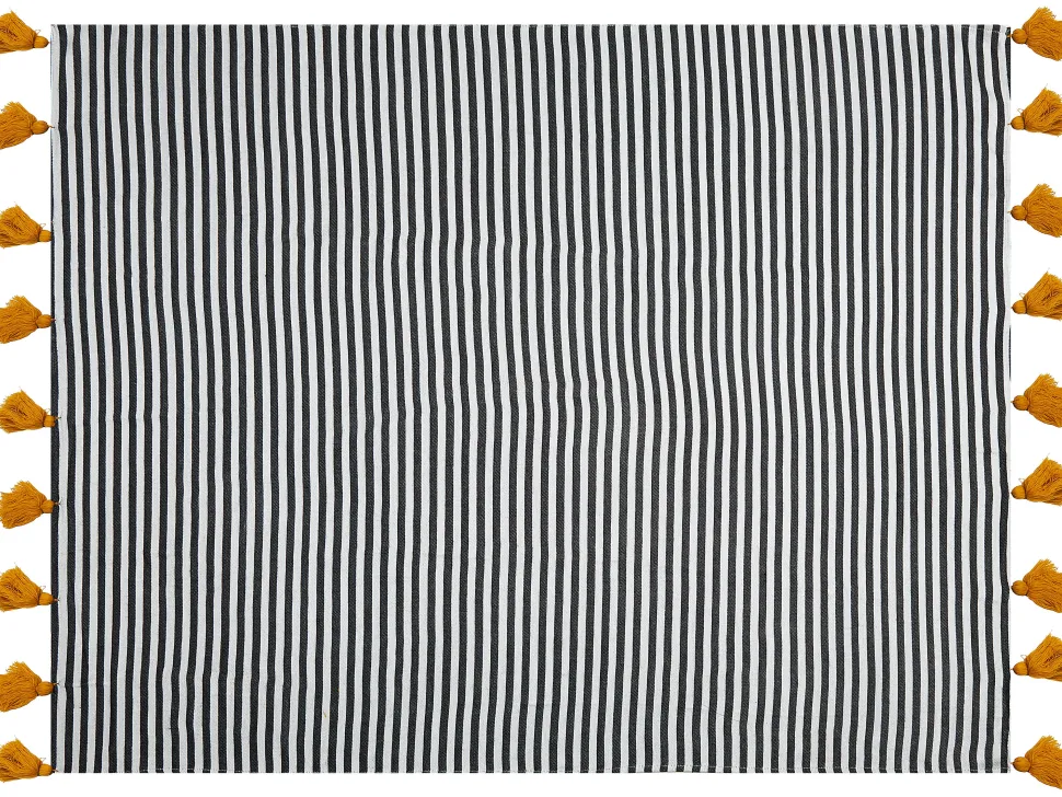 Decke Schwarz / Weis Gestreift 130 X 170 Cm Sunwal