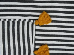 Decke Schwarz / Weis Gestreift 130 X 170 Cm Sunwal