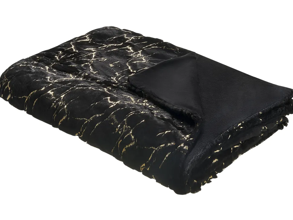 Decke Schwarz 130 X 180 Cm Godavari