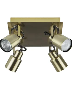 Deckenleuchte Messing 4-Flammig Quadratisch Bonte