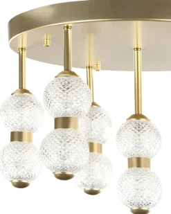 Deckenleuchte Metall Gold Rund Integriertes Led-Licht Yowaka