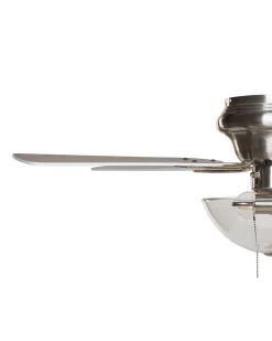 Deckenventilator Mit Licht Silber / Heller Holzfarbton Sirama