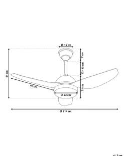 Deckenventilator Mit Licht Weis Toplica