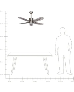 Deckenventilator Mit Licht Silber Coyote