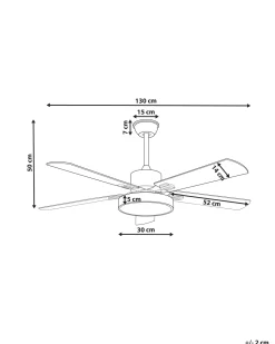 Deckenventilator Mit Licht Mintgrun / Heller Holzfarbton Hobble
