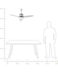 Deckenventilator Mit Licht Und Timerfunktion Silber Mlava