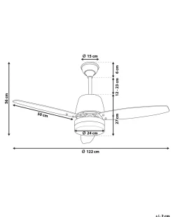 Deckenventilator Mit Licht Und Timerfunktion Silber Mlava
