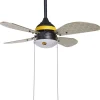 Deckenventilator Mit Licht Schwarz / Gelb Dolores
