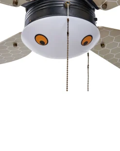 Deckenventilator Mit Licht Schwarz / Gelb Dolores