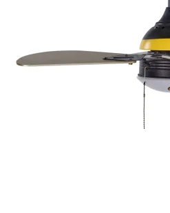 Deckenventilator Mit Licht Schwarz / Gelb Dolores
