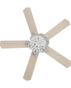 Deckenventilator Mit Licht Heller Holzfarbton / Silber Huai