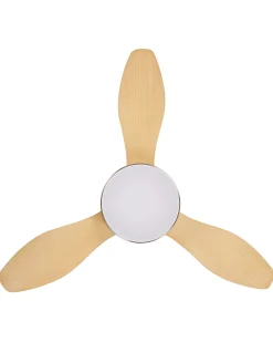 Deckenventilator Mit Licht Silber / Heller Holzfarbton Banderas