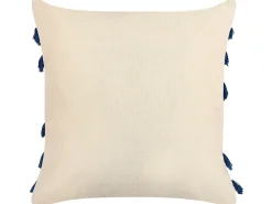 Dekokissen Abstrakt Muster Baumwolle Beige/Dunkelblau 45 X 45 Cm 2Er Set Pleione