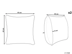 Dekokissen Abstraktes Blattmuster Beige 45 X 45 Cm 2Er Set Arbor