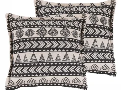 Dekokissen Abstraktes Muster Beige / Schwarz 45 X 45 Cm 2Er Set Hentepe