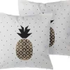 Dekokissen Ananas Baumwolle Schwarz/Gold 45 X 45 Cm 2Er Set Yasmin