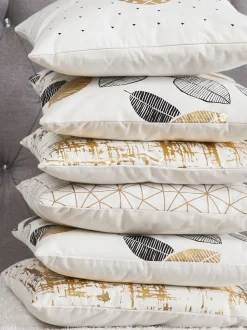 Dekokissen Ananas Baumwolle Schwarz/Gold 45 X 45 Cm 2Er Set Yasmin