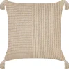 Dekokissen Baumwolle Beige Mit Quasten 45 X 45 Cm Aralia