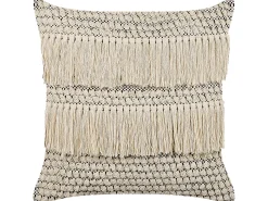 Dekokissen Baumwolle Beige/Schwarz Mit Quasten 45 X 45 Cm Iresine