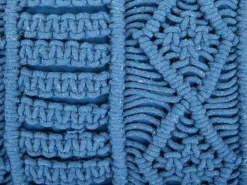 Dekokissen Baumwolle Blau Makramee 45 X 45 Cm Karatas