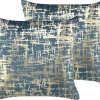 Dekokissen Baumwolle Blau / Gold 45 X 45 Cm 2Er Set Gardenia