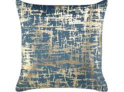 Dekokissen Baumwolle Blau / Gold 45 X 45 Cm 2Er Set Gardenia