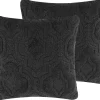 Dekokissen Baumwolle Dunkelgrau Strukturiert 45 X 45 Cm 2Er Set Paika