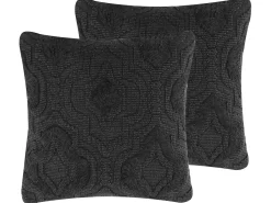 Dekokissen Baumwolle Dunkelgrau Strukturiert 45 X 45 Cm 2Er Set Paika