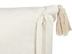 Dekokissen Baumwolle Getuftet Beige / Blau Mit Quasten 35 X 55 Cm Lupinus