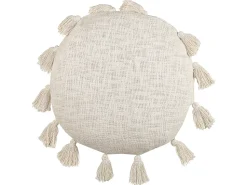 Dekokissen Baumwolle Hellbeige Mit Quasten 45 Cm 2Er Set Madia