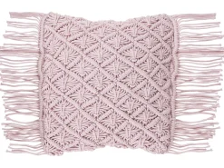 Dekokissen Baumwolle Rosa Makramee 40 X 40 Cm 2Er Set Yaniklar