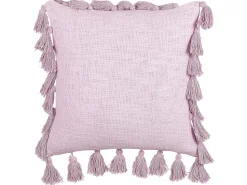Dekokissen Baumwolle Rosa Mit Quasten 45 X 45 Cm 2Er Set Lynchis
