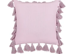 Dekokissen Baumwolle Rosa Mit Quasten 45 X 45 Cm 2Er Set Lynchis