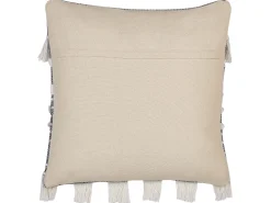 Dekokissen Baumwolle Weis / Grau Mit Quasten 45 X 45 Cm Brahea