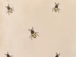 Dekokissen Bienenmuster Samtstoff Beige Bestickt 45 X 45 Cm 2Er Set Talinum